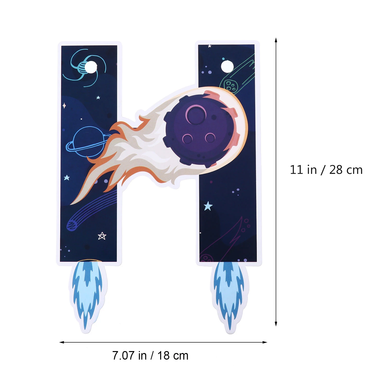 

1 pc Space Decorative Banner Premium Kids Birthday Party Bunting Garland Paper Flags Hanging Photo Prop Astronaut Theme