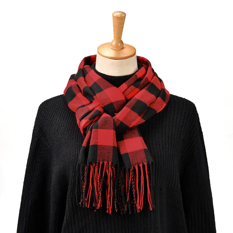 Trendy Plaid Cashmere Scarf Tassel Shawl Man Stripe Pashmina Warm Blanket Winter Scarf Outdoor Neckscarf High Quality Scarf