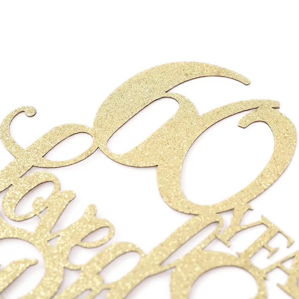 1Pc 60 Years Loved & Blessed Cake Topper - 60th Birthday Cake Decorating Supplies, 60 Years Blessed and Loved