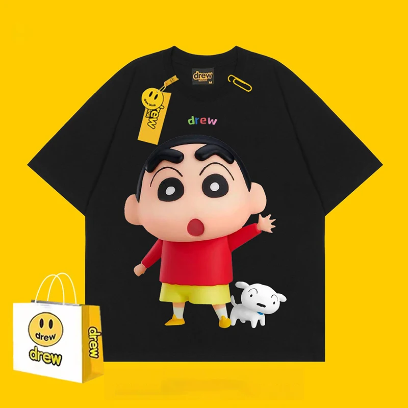 

Мультяшная кавайная аниме футболка Shin-Chans Crayon Shin-Chan Домашняя одежда летняя с коротким рукавом мягкие удобные креативные подарки для девочек