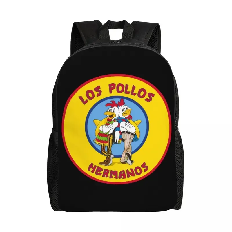 Breaking Bad-mochila de viaje de Los Pollos Hermanos para estudiantes universitarios, morral escolar para ordenador portátil, bolsa de libros