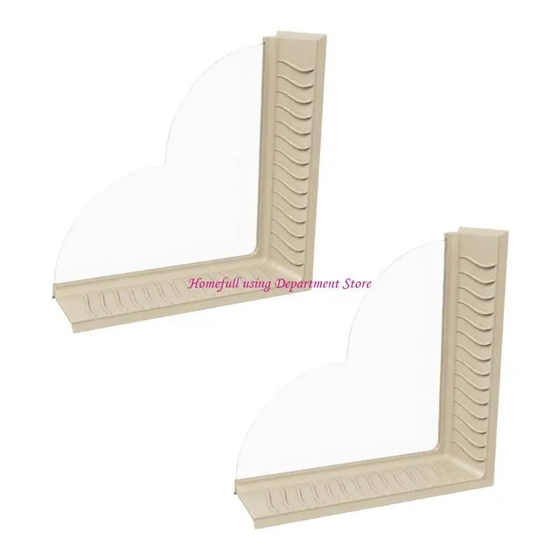 Shower Corner Water Barrier Panels with Suction Cup, Acrylic Pair for Tub Side Coverage and Daily Bathroom Use