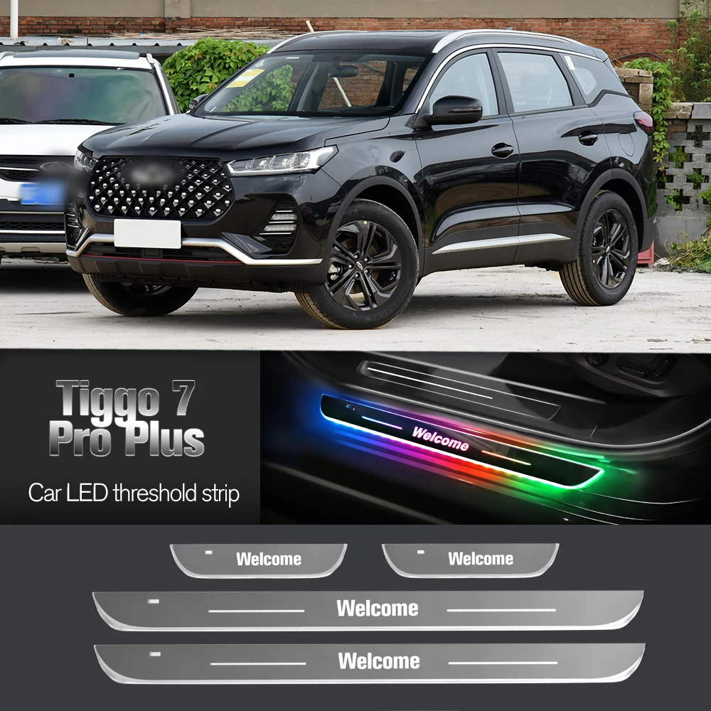 

Car Door Sill Light For Chery Tiggo 7 Pro Plus 2020-2023 2021 2022 Customized Logo LED Welcome Threshold Pedal Lamp Accessories