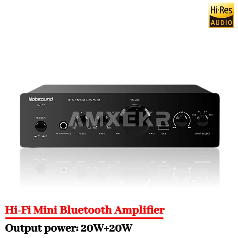

Nobsound PM1 Mini Amplifier Bluetooth 5.0 High and Low Bass Adjustment HiFi Home Desktop Amplifier Audio Amplifier
