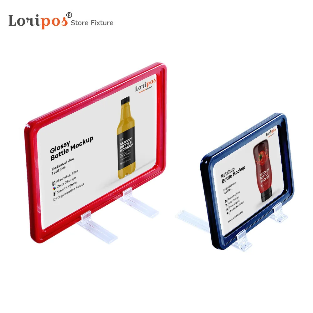 A3 Supermarket Shelf Counter Top Poster Holder Stand Retail Display Price Sign Frame Advertising Banner Rack | Loripos
