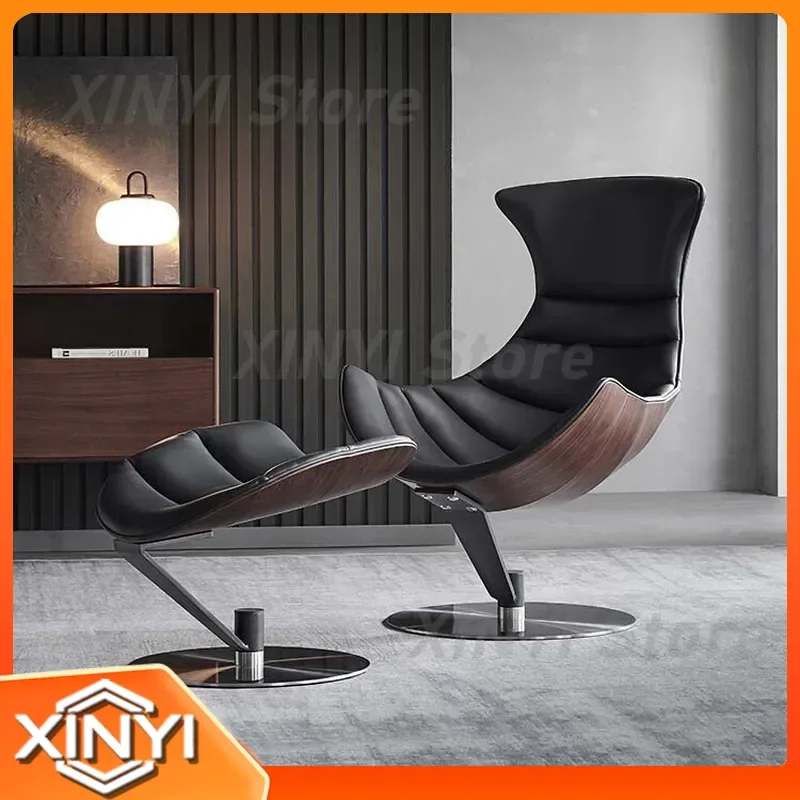 Designer Leather Leisure Chair for Living Room Single Sofa Chair for Nordic Tiger Chair for Lazy Balcony Lunch Lobster Lounge