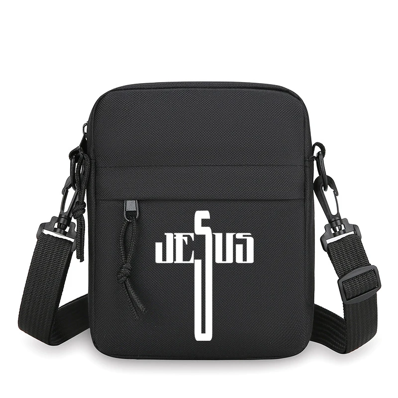Jesus Cross Print Design Men Women Mini Crossbody Bag Christian Believers Gifts Fashion Messenger Bag Religious Fun Shoulder Bag