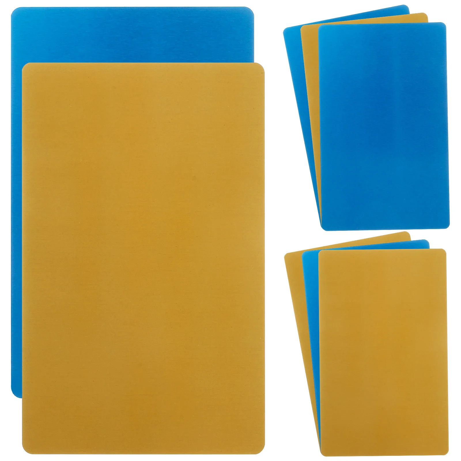 STOBOK 8Pcs Metal Business Cards Blank Name Cards for Engraving and Sublimation Printing