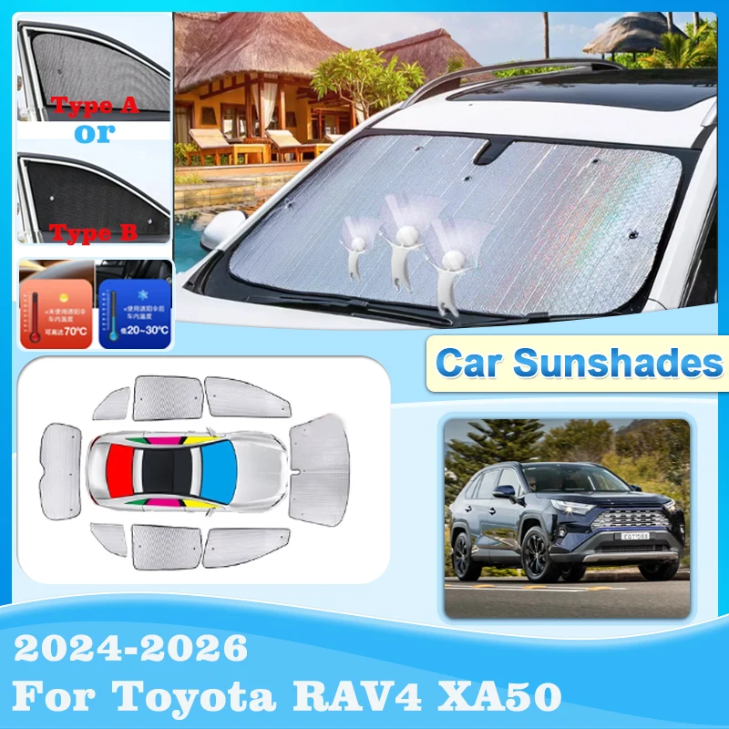 

Солнцезащитные козырьки для автомобиля Toyota RAV4 XA50 Suzuki Across 2024 2025 2026 Солнцезащитные козырьки Боковые оконные шторки Аксессуары