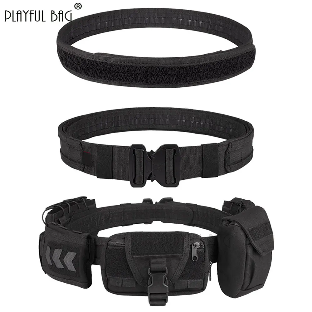 Outdoor Duty Tactical Belt Combination Equipment 1000D Nylon Detachable Multi-functional Six-piece Tactical Waist Seal NA86S