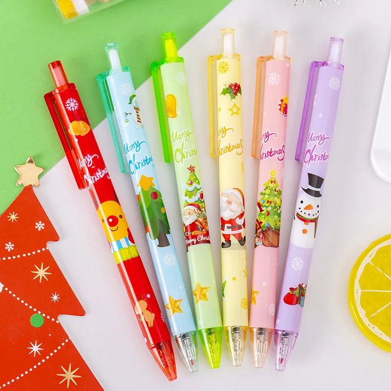 6 Piece Cute Gel Pen Cartoon Christmas Gift Press Stationery Funny Pens