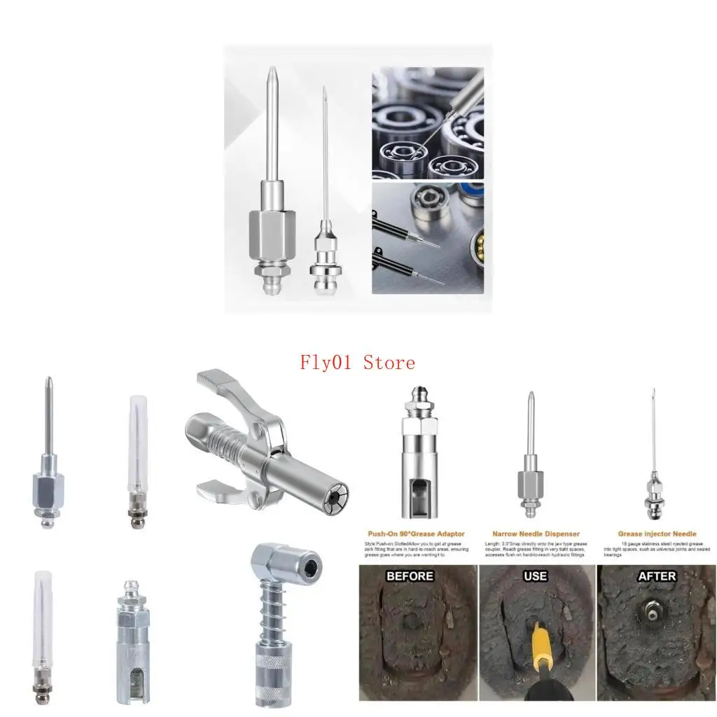 

Grease Needle Nozzle with Double Handle Coupler for Easy Access in Confined Area