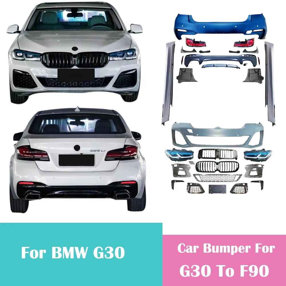 Car Bumper Face Kit For BMW G30 2018-2020 Upgrade 2021 MP Style Bumper For BMW 5 Seiries G30 G38 MP Bodykit PP Plastic Material