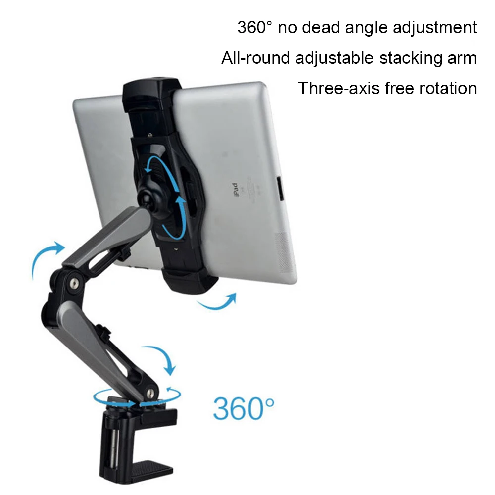 Go 360Degree Long Arm Tablet Holder Stand For 5 To 13inch Tablet Smartphone Bed Desktop Lazy Holder Bracket Support For IPad