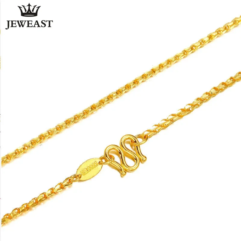 

SFE 24K Pure Gold Necklace Real AU 999 Solid Gold Chain Smooth Beautiful Upscale Trendy Classic Fine Jewelry Hot Sell New 2023