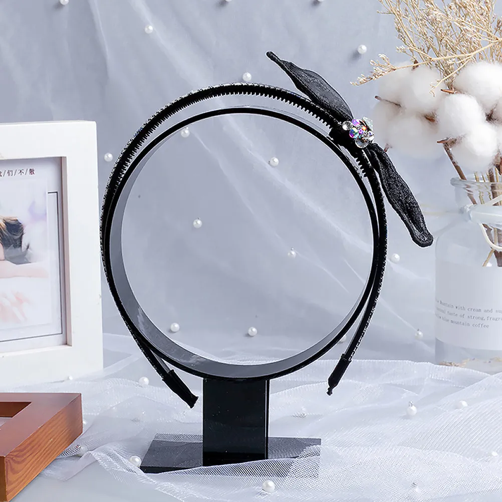 

2Pcs Headband Display Round Shape Acrylic Organizer Rack for Women Hair Accessories Storage Bedroom and Boutique Use