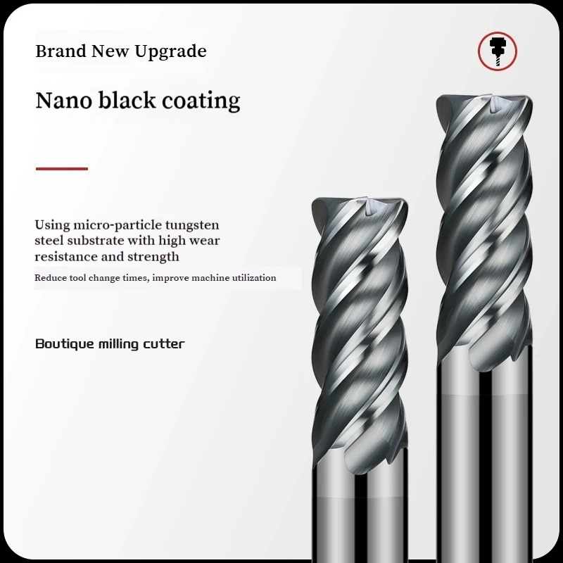 HRC70 HRC62 R0 5 R1 R2 R3 CNC قطع المعادن لتصنيع الصلب 4 المزامير الزاوية نصف القطر نهاية مطحنة كربيد التنغستن #3