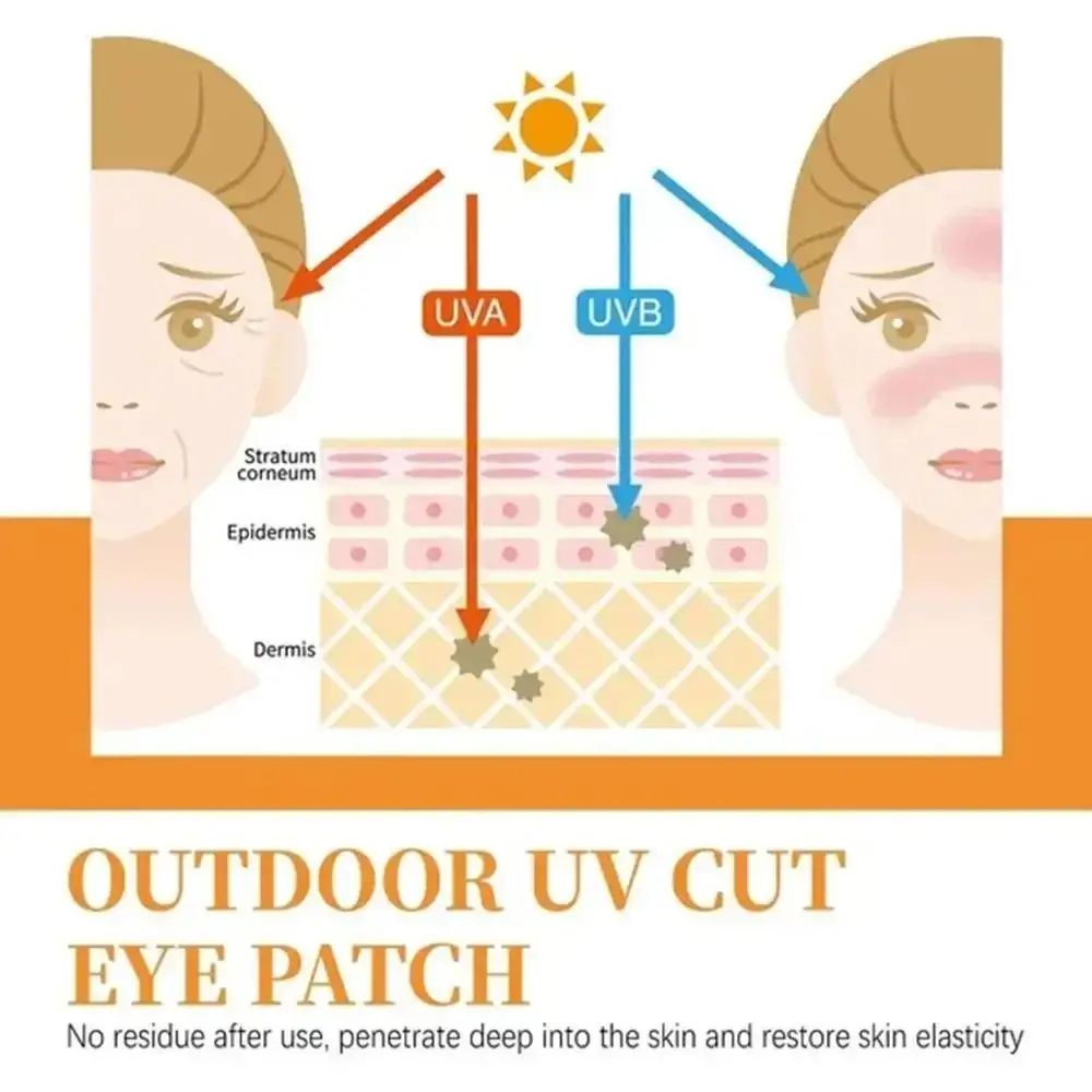 Parches de protección solar UV para la cara, Gel bloqueador solar de gelatina fresca, pegatinas humectantes para los ojos, máscara para los ojos, 5 pares