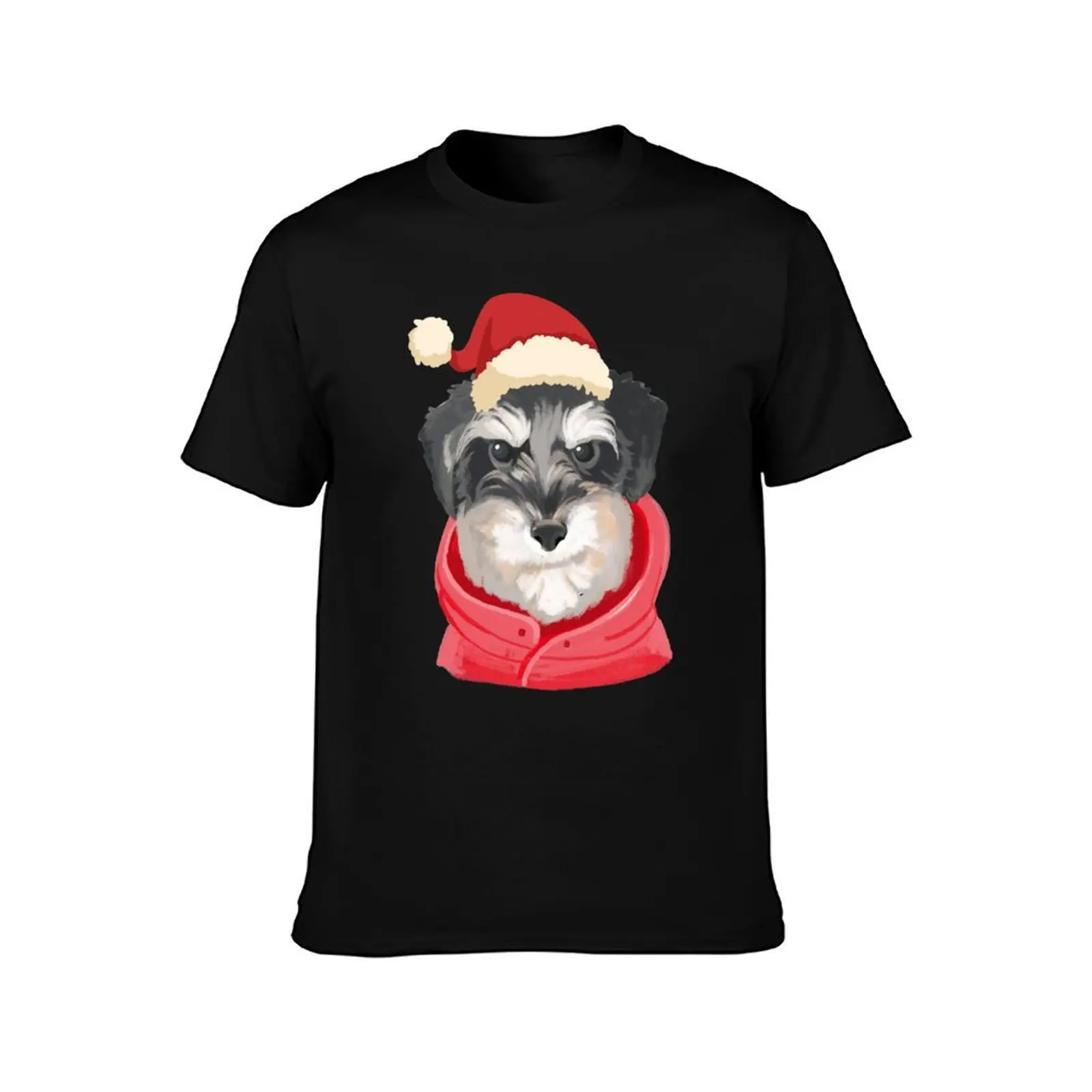 SCHNAUZER DOG LOVERS MERRY CHRISTMAS GIFT T-Shirt Big and Tall Crew Neck Tee T-Shirt