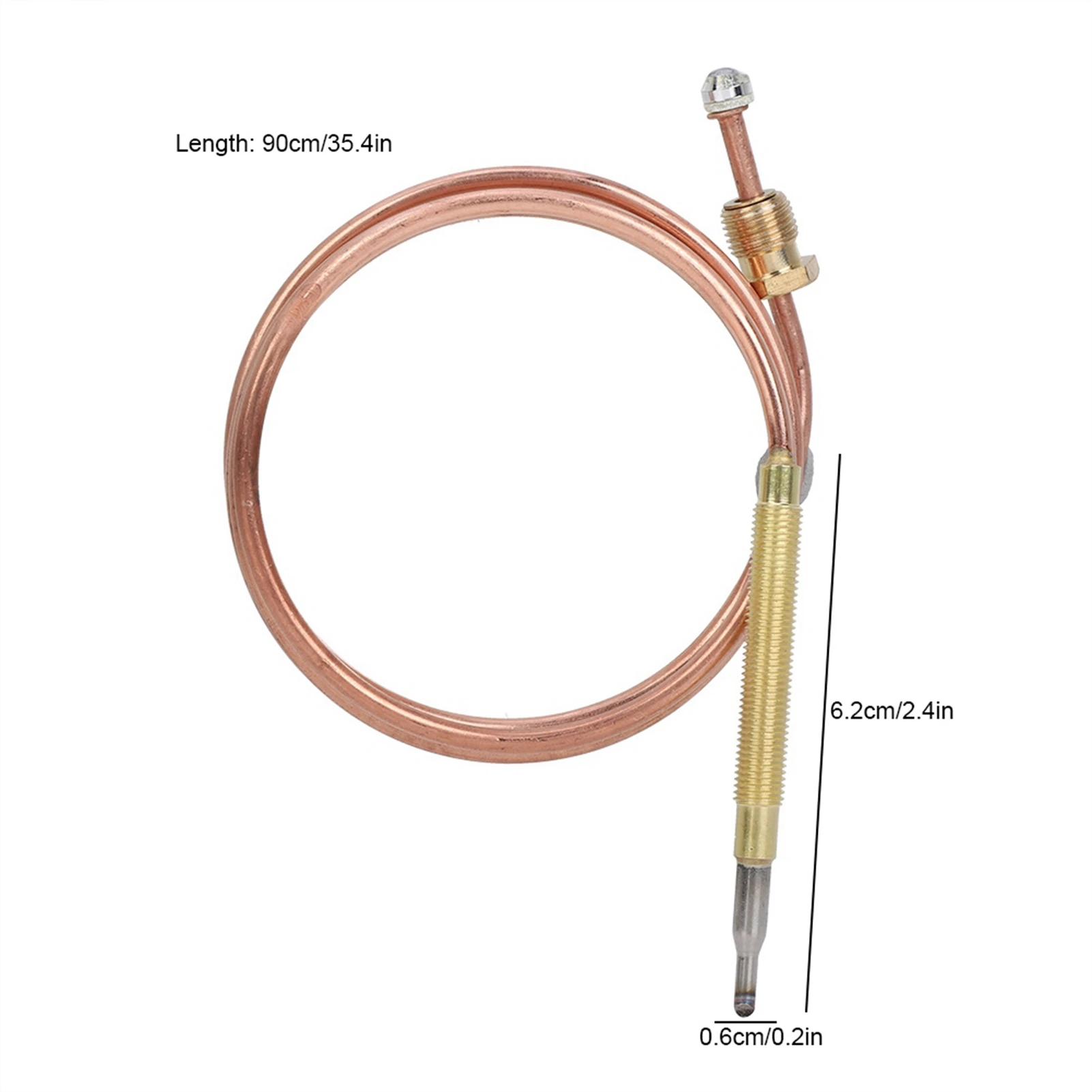 Universal Gas Thermocouple Valve Fireplace Replacement Temperature Controller Probe With 5 * nuts For Hot Water Boiler Ovens