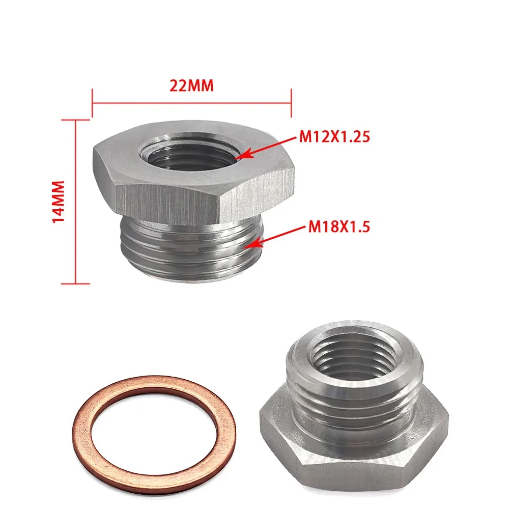

Аксессуары из нержавеющей стали M18x1 от 5 до M12x1, 25 резьбовых O2, адаптер-редуктор для датчика кислорода