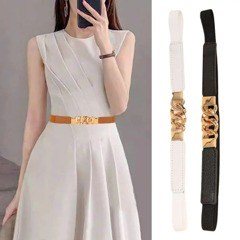 

Fashion Elastic Waist Belt Simple Thin Waistband Strap Versatile Lace Up Jeans Belt Top Clothes