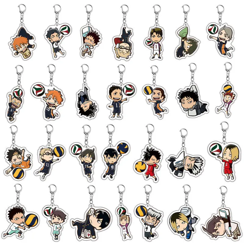 

28 Styles Anime Haikyuu!! Acrylic Keychain Hinata Shoyo Tobio Kageyama Daichi Sawamura Cartoon Popular Key Ring Jewelry Charm