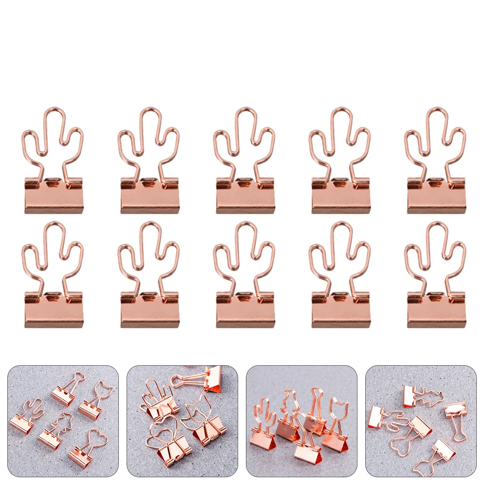 

10pcs Binder Paper Clips Metal Office Binder Clips Strong Hold Clamps for Documents Students Teachers Supplies Rose Gold