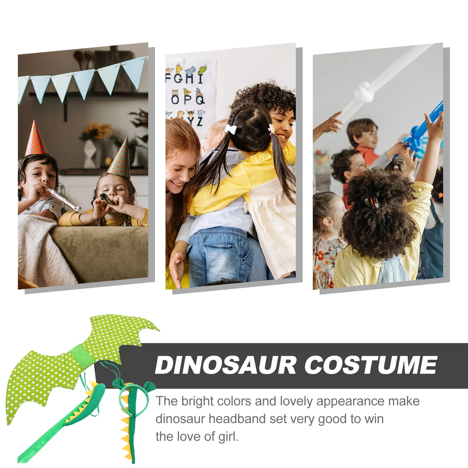 1Set Dinosaur Costume Set for Little Fine Workmanship Lightweight Compact Design Ideal Gift for Birthday Carnival Dance