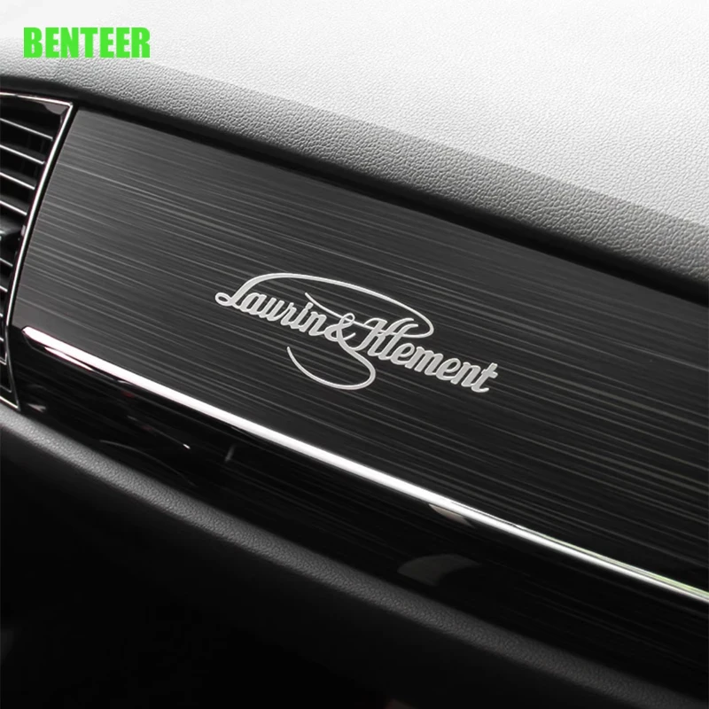 2Pcs Metal Laurin & Klement Car Sticker For Skoda Fabia Octavia Rapid Superb Yeti Kamiq Scala Karoq Auto Accessories