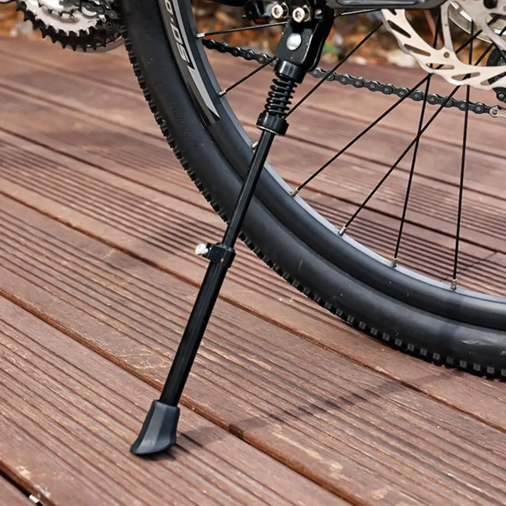 Bicycle Stand Adjustable Aluminum Bike Stands with Rubber Feet Spring-buffered Design for Rear Side Support Adjustable Length