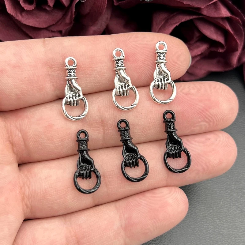 5 Pieces of Charm Hand In Hand 20*9mm Antique Silver Pendant DIY Crafts Production Found Handmade Tibetan Jewelry