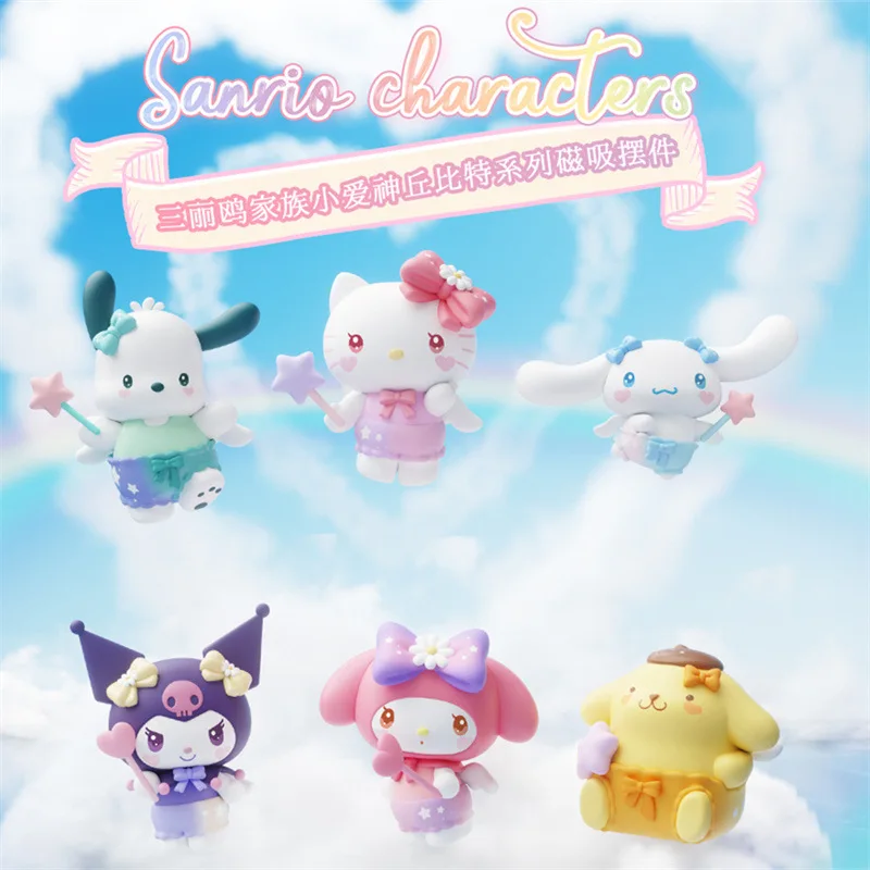 

Аутентичный Sanrio Family Valentine Cupid слепая коробка Kawaii KT Cat магнит на холодильник женский подарок орнамент милый персонаж мультфильма