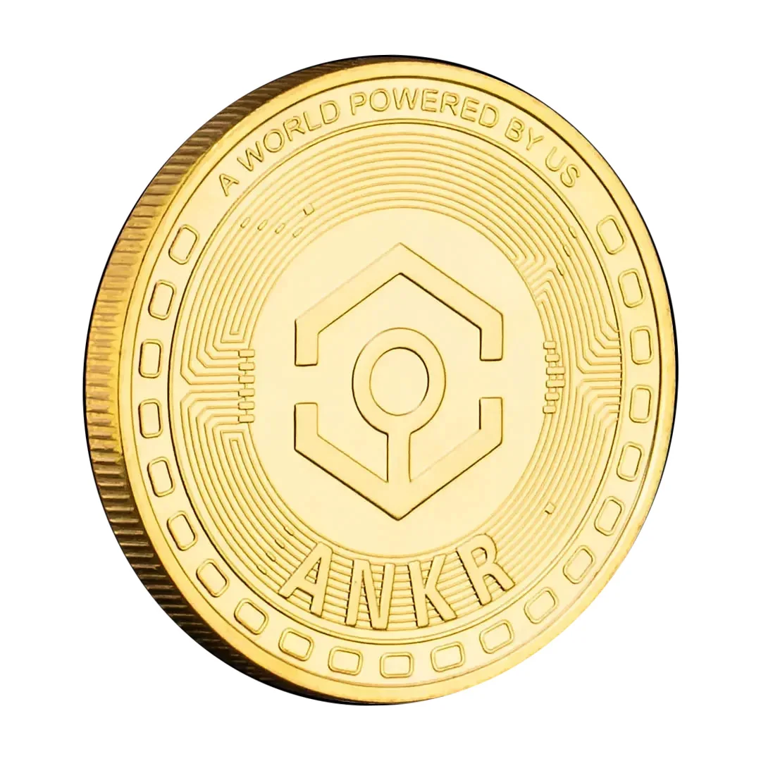 عملات ANKR التشفير التذكارية المطلية بالذهب مجموعة العملات المادية لتزيين المنزل