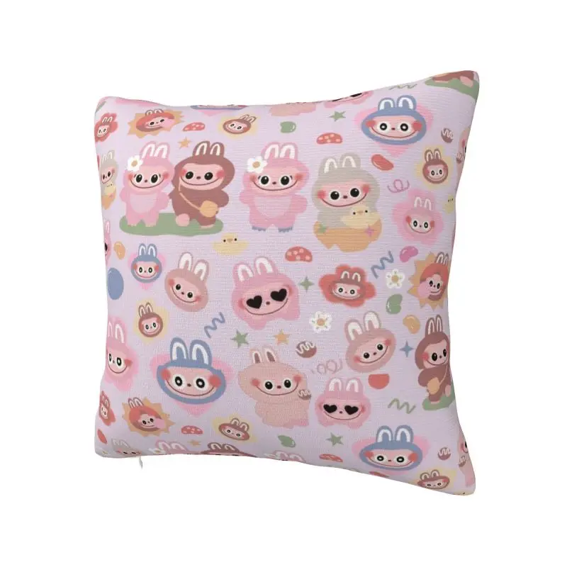 Custom Labubues Cushion Cover Print Square Throw Pillow Case for Sofa Pillowcase Decoration