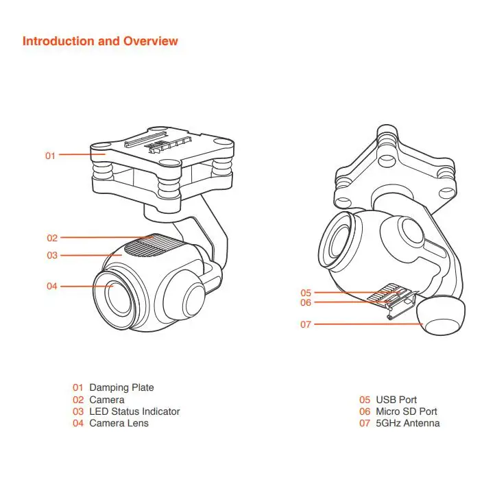 professional yuneec drone accessory hd ptz drone for industry and security inspection