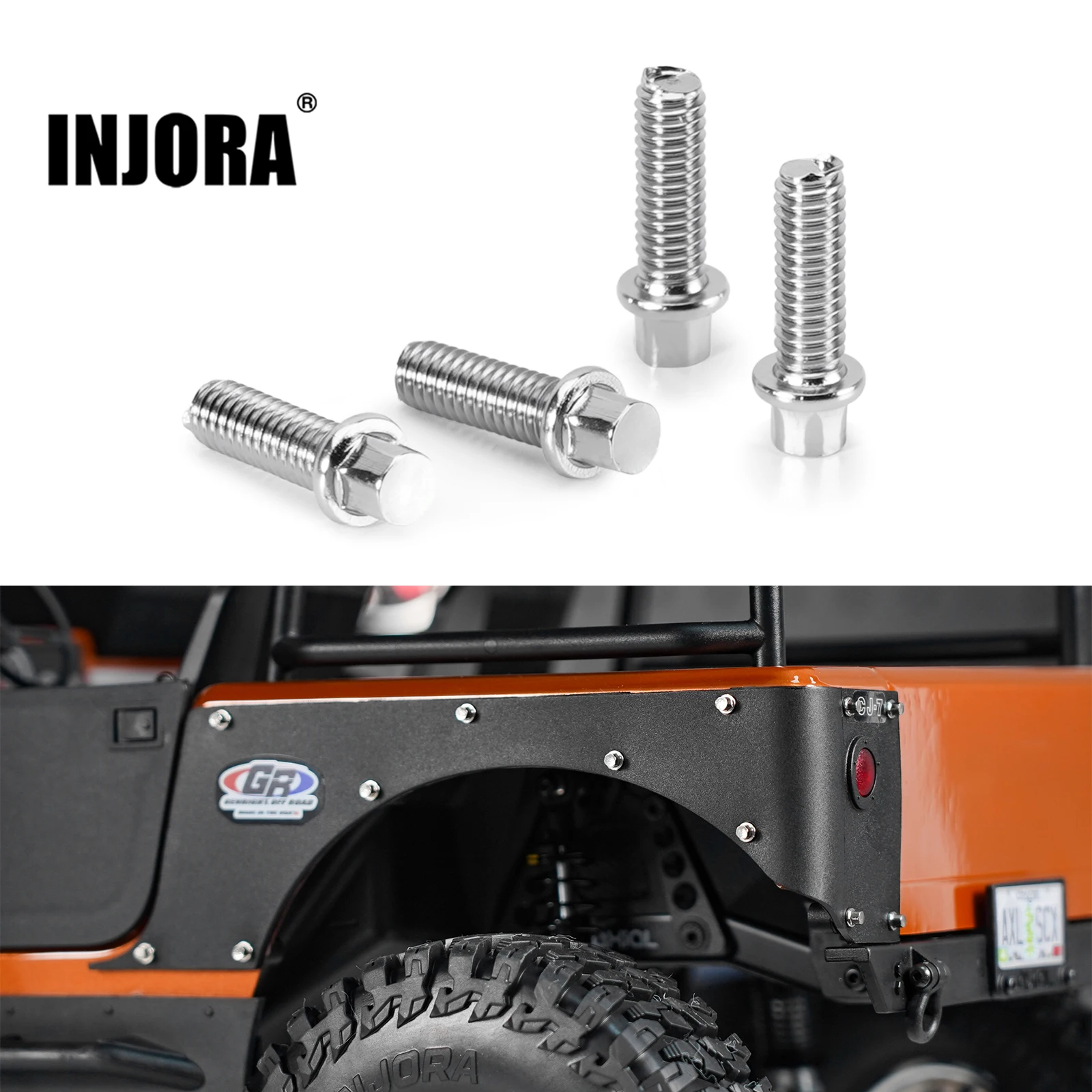 

INJORA 28PCS Scale Steel Rear Corner Screws for 1/10 RC Crawler Axial SCX10 III CJ-7