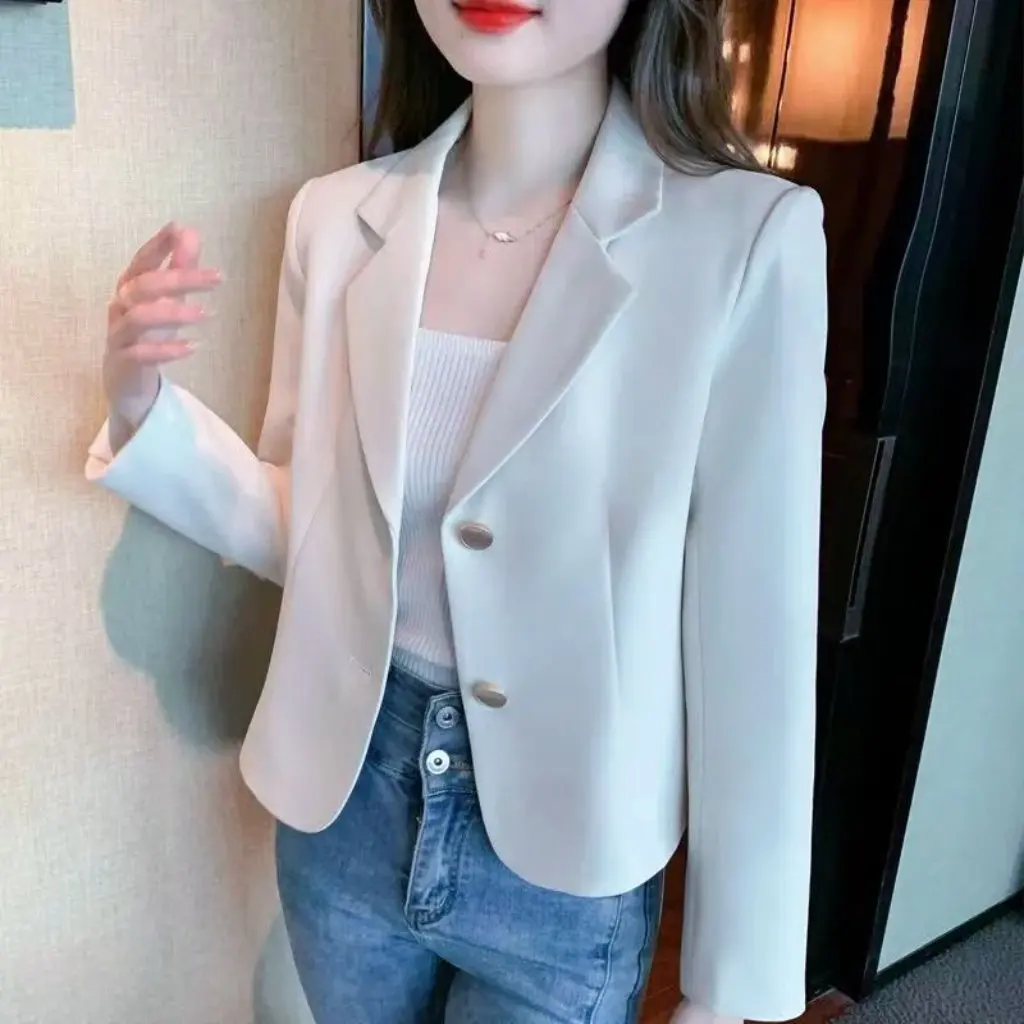 

Korean Fashion Lazy Wind Small Suit Short Coat Spring Autumn Top for Women Stylish Trendy Jacket