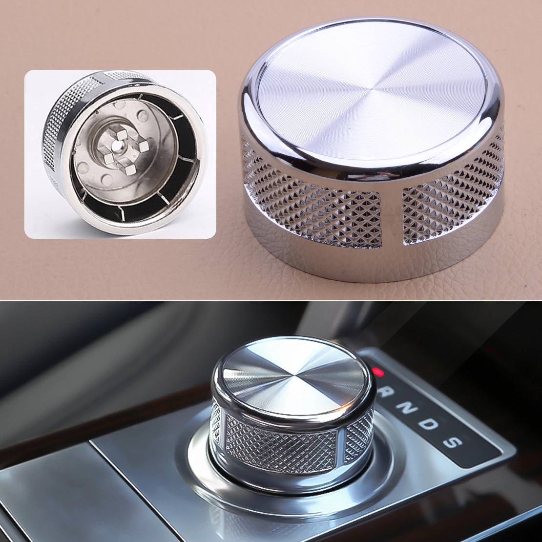 New Chrome Autobiography Style Rotary Gear Shift Selector Knob Upgrade Fit for Range Rover L405 2017 2018 2019