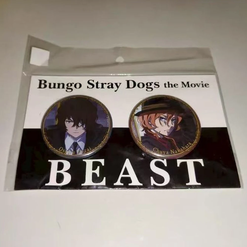 Anime Bungo Streunende Hunde Dazai Osamu Nakahara Chuuya Cosplay Abzeichen Metall Broschen Sammeln Pins Cartoon Figur Tasche Dekoration