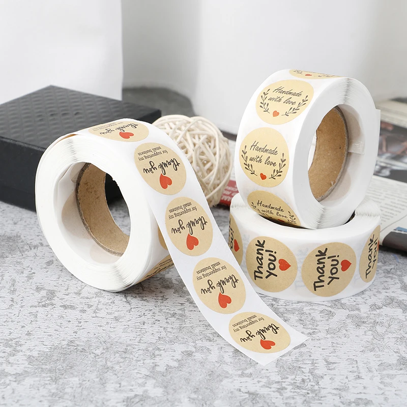 New·500pcs Thank You Stickers Seal Labels Round Paper Label Sticker For Decoration