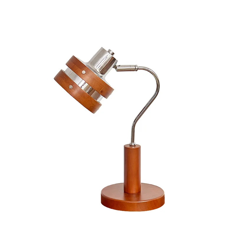 

Medieval retro desk lamp, bedroom, bedside, solid wood study reading lamp