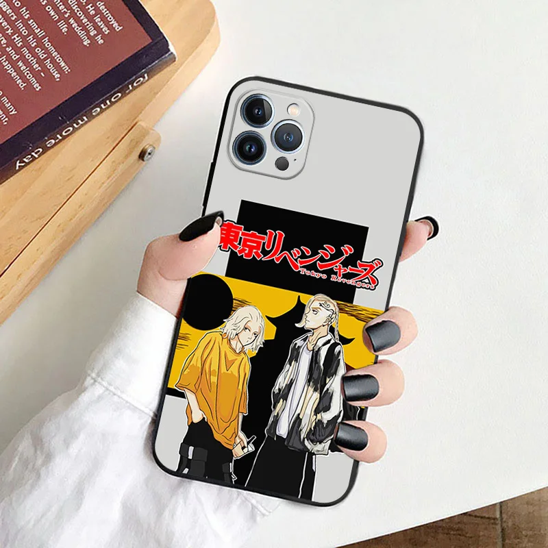 Phone Case for iPhone 16ProMax 14 13 15 Pro Max 12 11 XR SE 7 8 16 Plus Cartoon Tokyo Revengers Soft Black Silicone Cover image 3