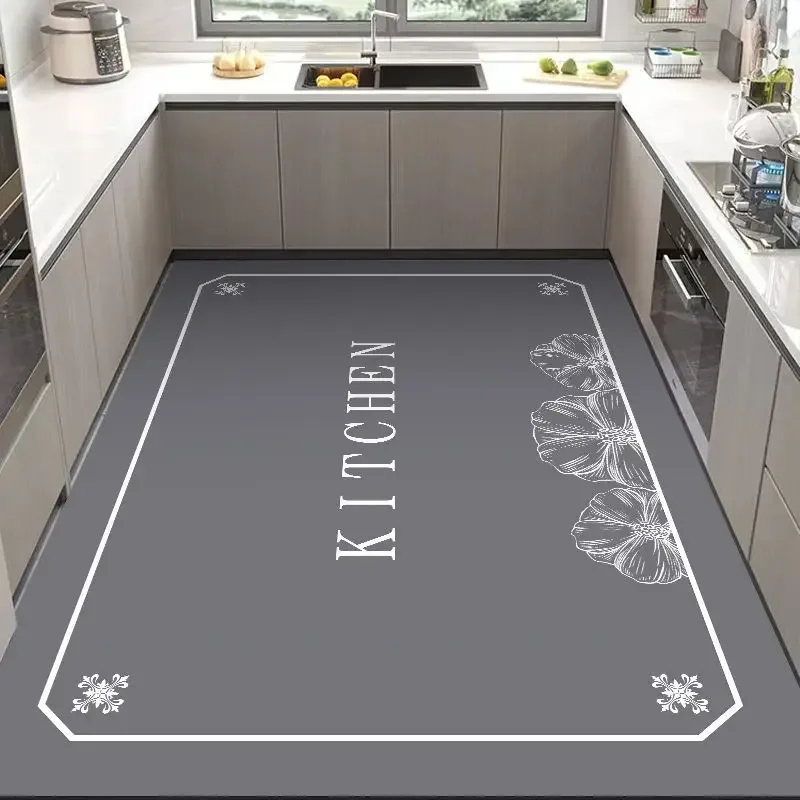 Carpet in The Kitchen Large PVC Leather Mat Non-Slip Waterproof Oil-proof Floor Mats Modern Home Decoration Alfombra De Cocina