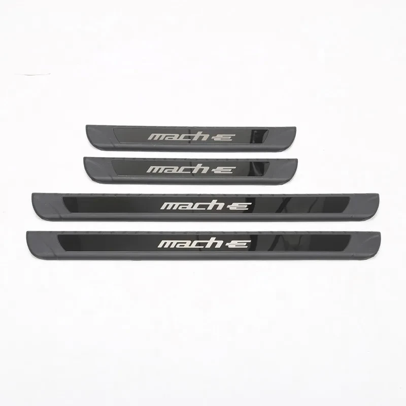 Door Pedal Sill Strip for Ford Mustang Mach-E External Threshold Bar Anti-stepping Stickers Protection Car Accessories 2021-2023