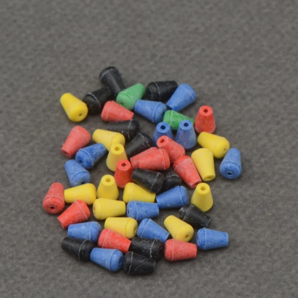 100PCS/lot Color Soft Rubber Rock Fishing Anti-Collision Beans Abo Float Line Hole Buffer Protection Bean Fishing Accessories