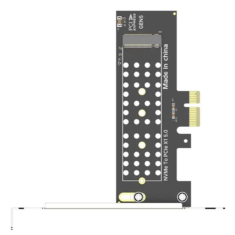 

New!M. 2 Nvme Adapter Pcie 5.0 X1 To 32Gbps Speed For 2280/60/42/30 Ssds-LED Light Pcie X1/X4/X8/X16 Compatibility
