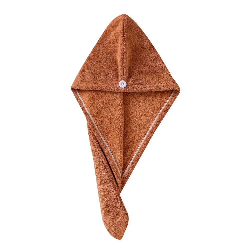 

Bamboo Charcoal Fiber Hair Drying Cap Quick Dry Thickened Super Absorbent for Women Men Caramel Color Lightweight Portable