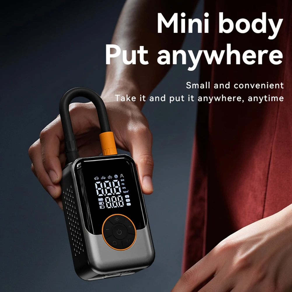 

Compact Air Compressor Car Wireless Air Pump Electric Air Injector LCD Display Tire Inflator For Car Bike Motorcycle Tyre Ball