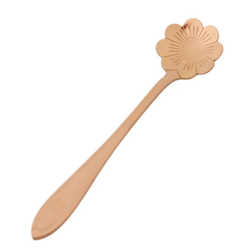 2/8 pezzi set di cucchiai per fiori cucchiaino piccolo cucchiaino da caffè carino gelato cucchiaio da dessert cucchiaio in acciaio inossidabile argento per caffè tè
